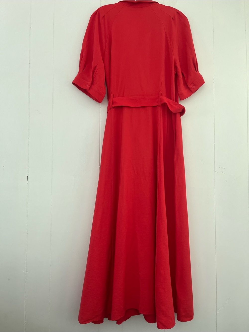 LOFT Classic Red Belted Tailored Shirt Dress Size 12 - Picture 14 of 15
